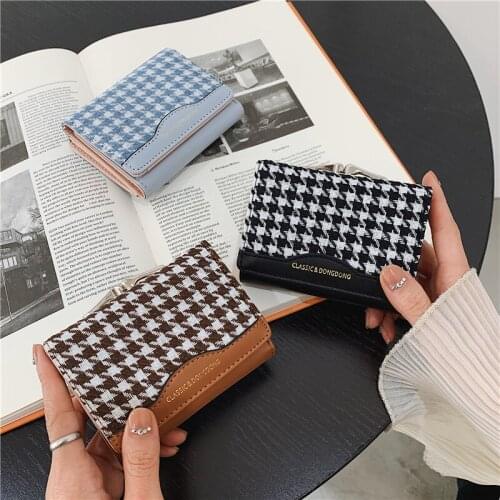 Retro Wild Short Wallet Female Thousand Birds Folding Multifunctional Coins Compact Card Bag Coin Purse