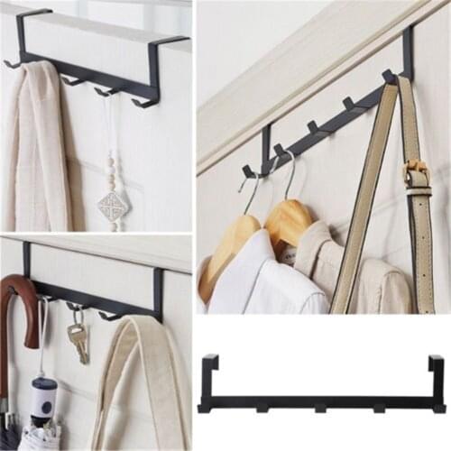 Luxury 5 Hooks Hanger Towel Hat Coat Clothes Wall Hook Over Door Living Room Bathroom Hooks