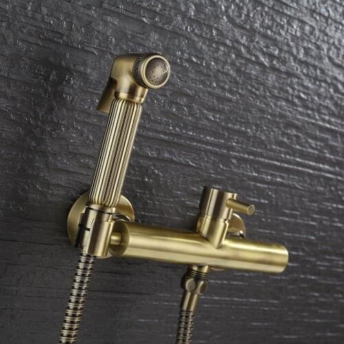 Bathroom brass Antique Bronze finished Bidet faucet toilet bidet shower set Portable bidet spray 1.5m hose hand held bidet