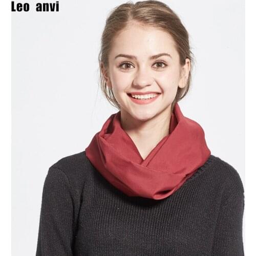 Leo anvi autumn ring scarf for women solid color scaves fashion ladies Warm Pretty Clothing & Accessories circle Wrap Shawl
