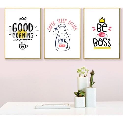 Hot New Arrival Good Morning Milk Vintage Kraft Paper Poster Posters And Prints Letter Poster Paper Crafts Home Decoraction