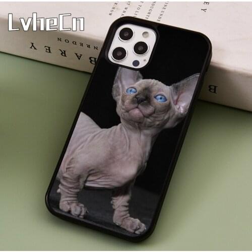 LvheCn FUNNY NAKED CAT SPHINX Phone Case Cover For iPhone 5 SE 2020 6s 7 8 Plus 11 12 Pro X XR XS Max Samsung S8 S9 S10 coque