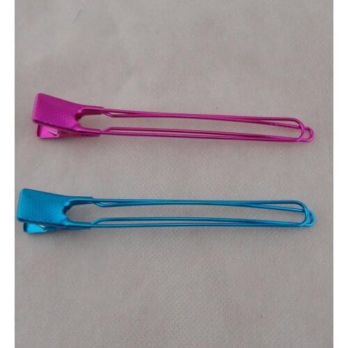 12.5cm Fushia blue metal aluminium filigree alligator clips for womens large wire duck hair clip hairpins for hairdressing salon