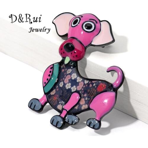 Top Design Cute Dog Brooches and Pins Fashion Kids Animal Enamel Alloy Brooch for Female Badges on Backpack Women Accessories