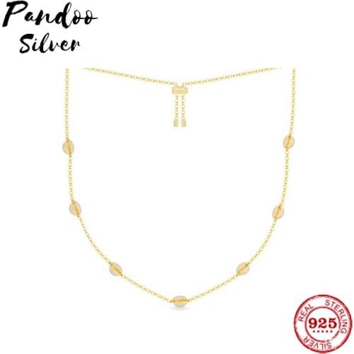 Fashion Charm Sterling Silver Copy 1:1 Copy,Adjustable Necklace With Small Seashells Women 2021 Jewelry Gift With Logo