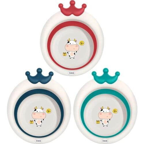 Cartoon Collapsible Washbasin Multipurpose Infant Baby Wash Basin Travel