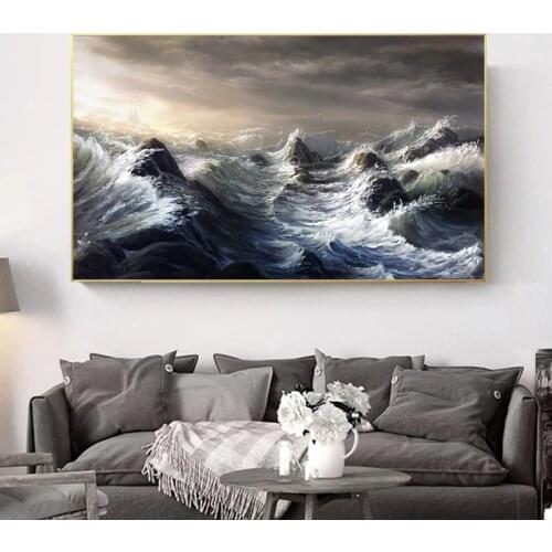 Ocean Wave Landscapes Seascape Nordic Posters and Prints Canvas Painting Home Decoration Living Room Wall Art Pictures Cuadros