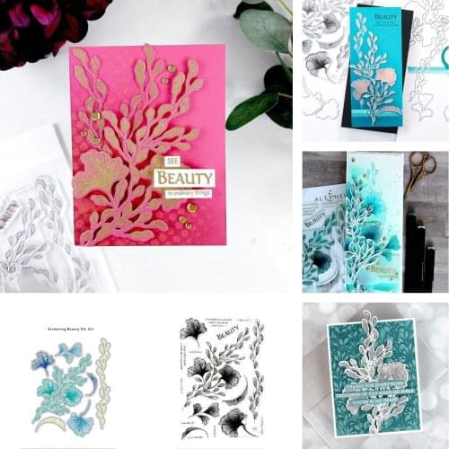 Enchanting Beauty Ginkgo Biloba Metal Cutting Dies and Stamps DIY Scrapbooking Card Stencil Paper Cards Handmade Album Stamp Die