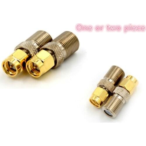 One Or 2pcs F Type Female Jack To SMA Male Plug Straight RF Coaxial Adapter F Connector To SMA Convertor Gold Tone