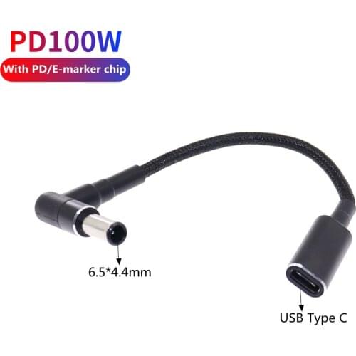 USB Type C to 6.5x4.4 6.5*4.4mm Male Plug Converter 100W Laptop Charging Cable Cord for Sony LG Notebook PC Power Supply Adapter