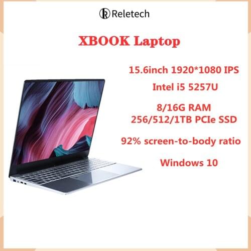 Reletech laptop Intel I5-5257U 15.6 Inch Notebook Gamer 8/16GB RAM 256G/512G/1TB PCIe SSD Laptops Office PC Portable Computer