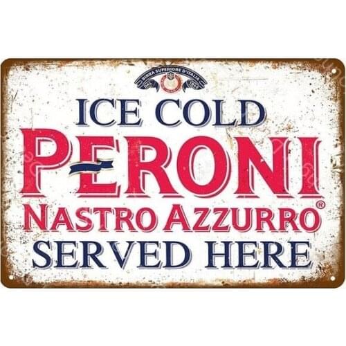 Rum Beer Plaque Ice Cold Peroni Vintage Metal Tin Signs Pub Bar Casino Wall Decorative Plates Whiskey Wine Poster YI-036