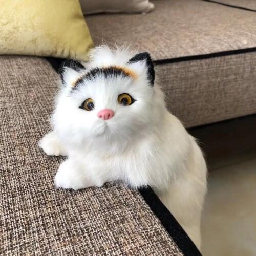 Cute Plush Simulation Cat Ornaments Figurine Home Desk TV Hanging Toy Home Decor