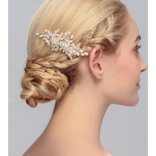 Bridal hair accessories hair comb alloy pearl rhinestone wedding headdress imitation pearl wedding dress accessories