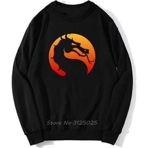 Mortal Kombat Logo hoodie Popular Fighting Game Novelty Hoodie Mens Autumn Winter Pullover Sweatshirt Streetwear Harajuku