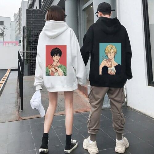 Funny Anime Banana Fish Hoodie Men Women Couples Sweatshirt Harajuku Vintage Pullover 2021 Hip Hop Streetwear Unisex