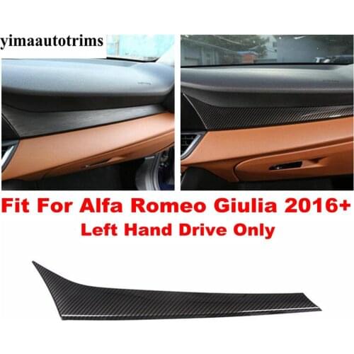 Carbon Fiber / Matte Interior For Alfa Romeo Giulia 2016 - 2020 Dashboard Central Control Console Air AC Conditioning Cover Trim