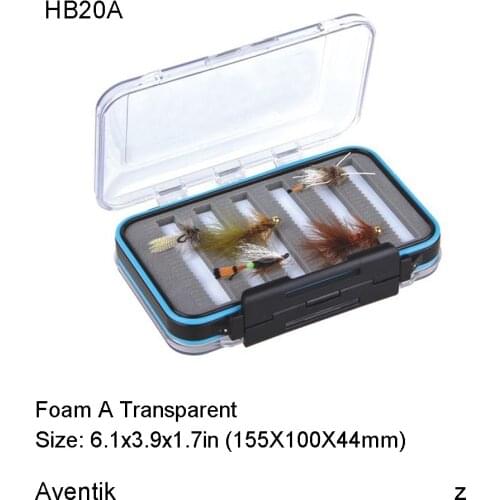 Aventik Small Size double faces waterproof fly box100% Waterproof Slit Foam Fly Fishing Box For Flies Box L
