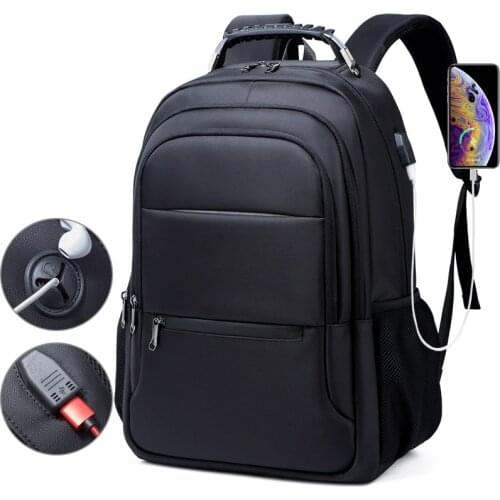 New Men Backpack Women Business Trip 17.3in Computer Bag Students Laptop Bag USB Waterproof Travel Knapsack