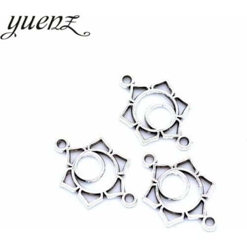 YuenZ 30pcs New Product Antique silver color flower Charms Pendant Jewelry Metal Alloy Jewelry Marking 20*13mm Q1143
