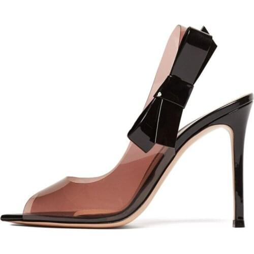 2021 summer stiletto heel new style ladies sandals bow knot set mouth fish mouth European and American style womens shoes