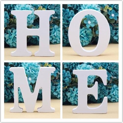 1pc 8CM White Wooden Letter English Alphabet DIY Personalised Name Design Art Craft Free Standing Heart Wedding Home Decor