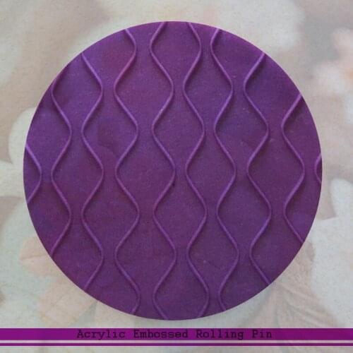 1 Piece Waves Pattern Acrylic Rolling Pin Fondant Sugar Craft Cake Decorating Tools Kitchen Gadgets