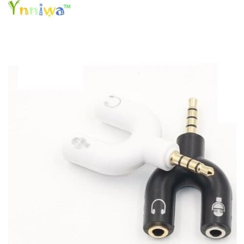 100pcs 1 Male To 2 Female Earphone Headphone U Shape Stereo 2 Way Headphone Adapters Conver For Mobile phone for MP3 MP4 3.5mm