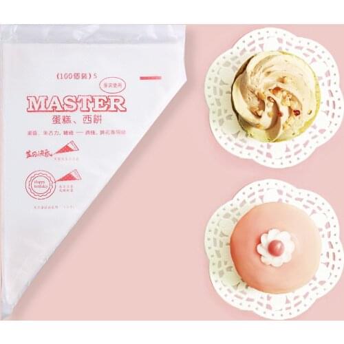 100PCS/bag Disposable Piping bag Icing Nozzle Fondant Cake Decorating Pastry Tips Tools Home Kitchen Cream Pastry Bag