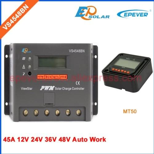 12V/24V/36V/48V battery charger auto work PWM solar panels controller 45A VS4548BN EPEVER MT50 remote Meter built in LCD display