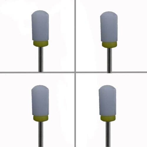 4pcs White Ceramic Nail Drill Bit - Large Smooth Top Bit - XF