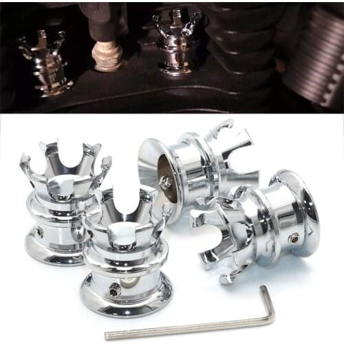 4pcs Motorcycle Crown Spark Plug Head Bolt Cap Cover Plug for Harley Sportster XL883 1200 1986-2020 Motocross Accessories