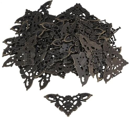 40x BQLZR 34X34MM Bronze Furniture Decorative Edge Cover Vintage Decor Box Corner Protector
