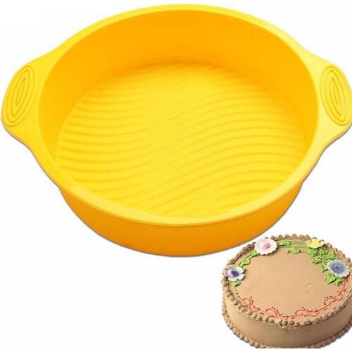 9 inch 28.5*24.5*6.2cm DlY Round Shape 3D Silicone Cake Pan Mold Baking Tools Bakeware Maker Mold Tray Baking Accessories
