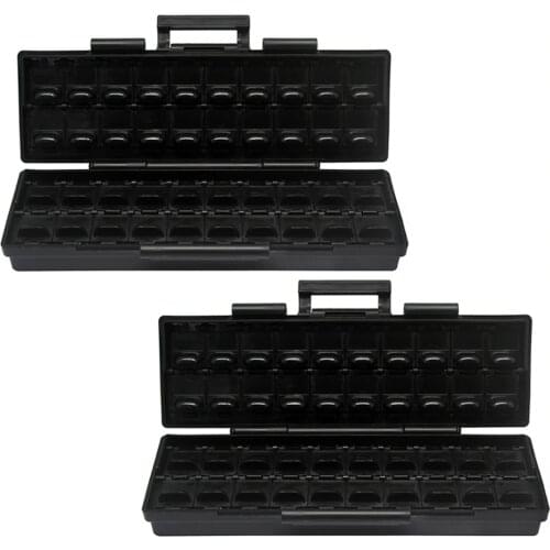 Aidetek Two plastic toolbox ESD safe SMD storage parts box w/40 bins anti-statics Box Organizer small box resistor 2BOXALL40AS