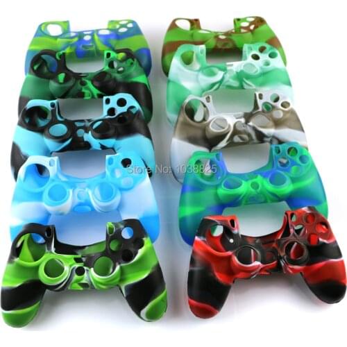 Camouflage Color Silicone Gel Rubber Case Skin Grip Cover For PS4 Controller 10pcs/lot