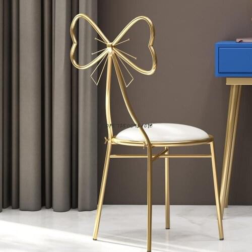 Wrought iron back chair net red makeup chair ins butterfly chair bedroom dressing chair modern minimalist nail chair