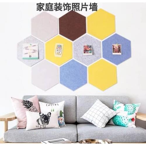 Creative felt board hexagonal wall stickers decorative sound insulation board message board background wall