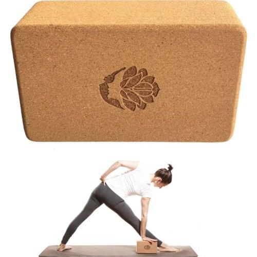 Cork Yoga Brick High Density Yoga Block Non-slip Cork Wood Yoga Brick Thicken Yoga Block Fitness Exercise Equipment Dropship