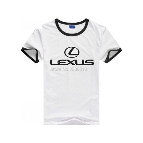 Summer Car logo standard Lexus T-shirt cotton short-sleeved clothing customer white colour T shirt