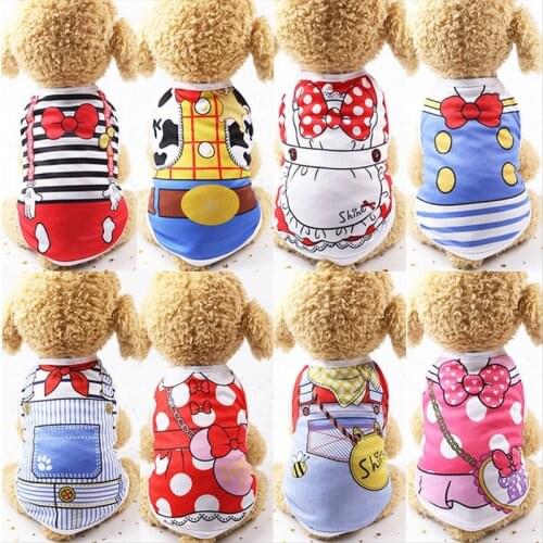 Cartoon Pet Dog Clothes for Dog Summer Puppy Vest Clothing for Small Dogs Chihuahua Yorkshire Shirt Pet T-shirt Cat Costume 6c4Q