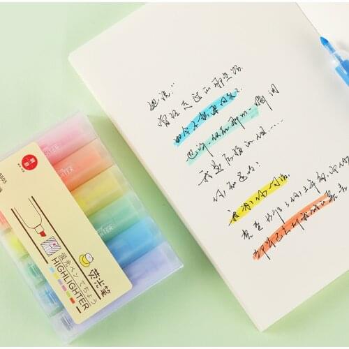 6 Pcs / Set Novelty Cartoon Animals Highlighter Fluorescent Pen Markers Gift Stationery Office use