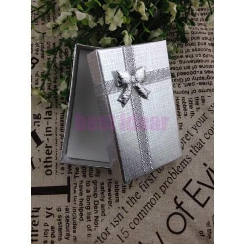 Wholesale 12pcs/Lot Romantic Silver Jewelry Box Necklace/Earrings/Ring Box Gift Box Free Shipping