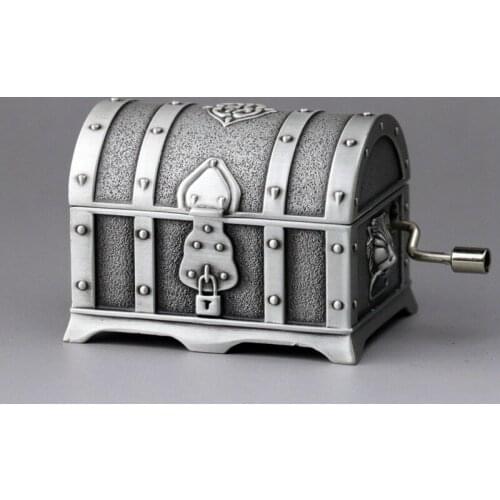 Pirate Chest Relief Hand Shake Music Box Metal Mini Octave Box Sky City Creative Pendulum Gift for Girlfriend Music Box