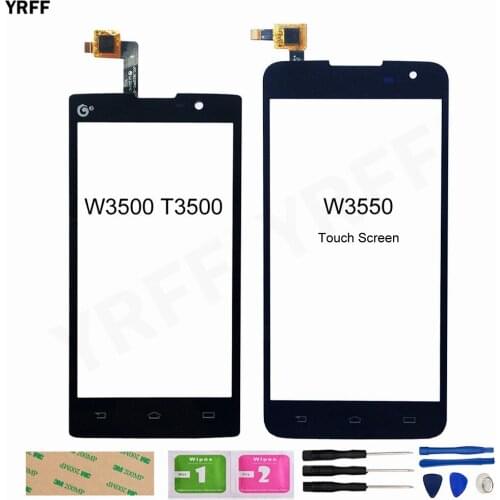 Front Glass Touch Panel Screen For Philips Xenium W3500 T3500 W3550 Touch Screen Digitizer Sensor Parts Phone
