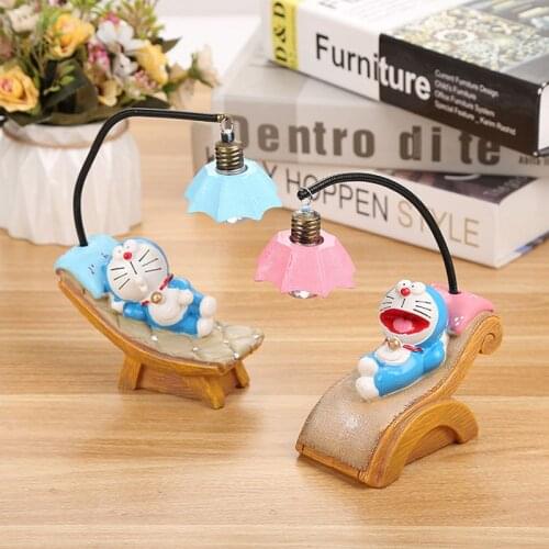 Studio Ghibli Doraemon LED Night Light Toy Retro Doraemon Jingle Cat Action Toy Figures Model Small Lamp Crafts Birthday Gift