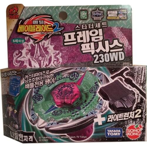 Takara Tomy Beyblade Burst Korean Version Alloy Metal Series Turbo Launcher Spinning BB95 230WD Flame Byxis Toy for Children