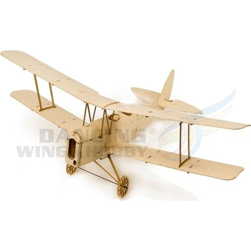 Balsawood RC Plane Mini Tiger Moth Training Airplane Model Ultra-micro Indoor Aircraft Brushed Version Kit Only K10