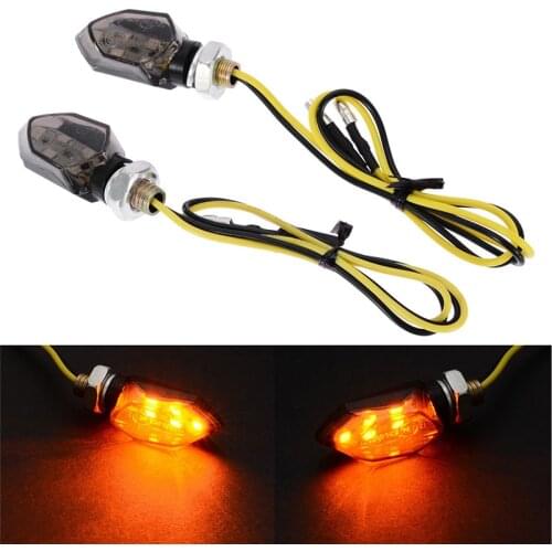 2pcs Mini Universal Motorcycle AccessoriesTurn Light Indicator Lamp Two Wire LED Amber Blinker Yellow Light Small