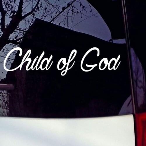 Child Of God Vinyl Decal Sticker Window Wall Jesus Cross Love 20.5x5cm